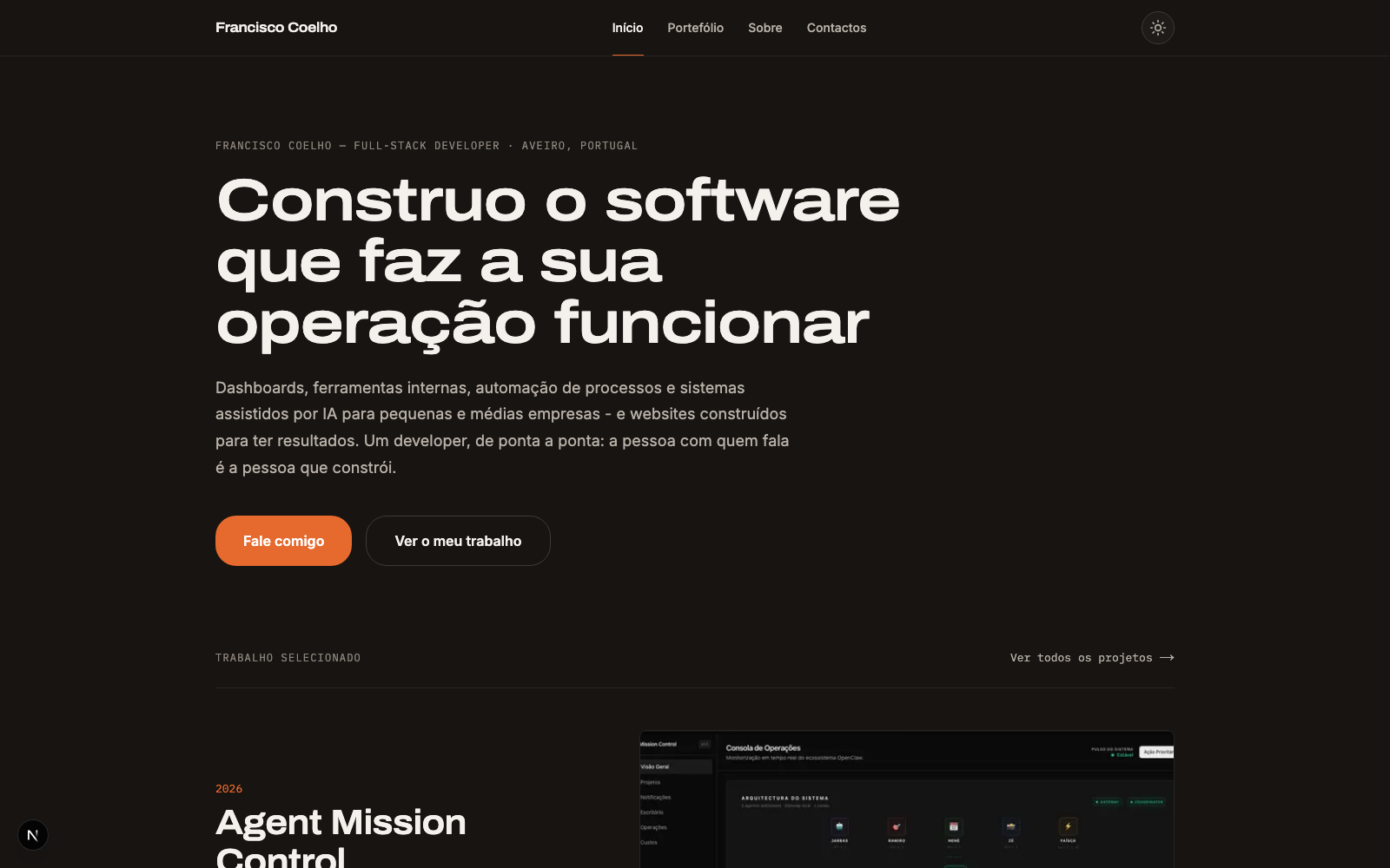 Homepage do site pixelcompile.com